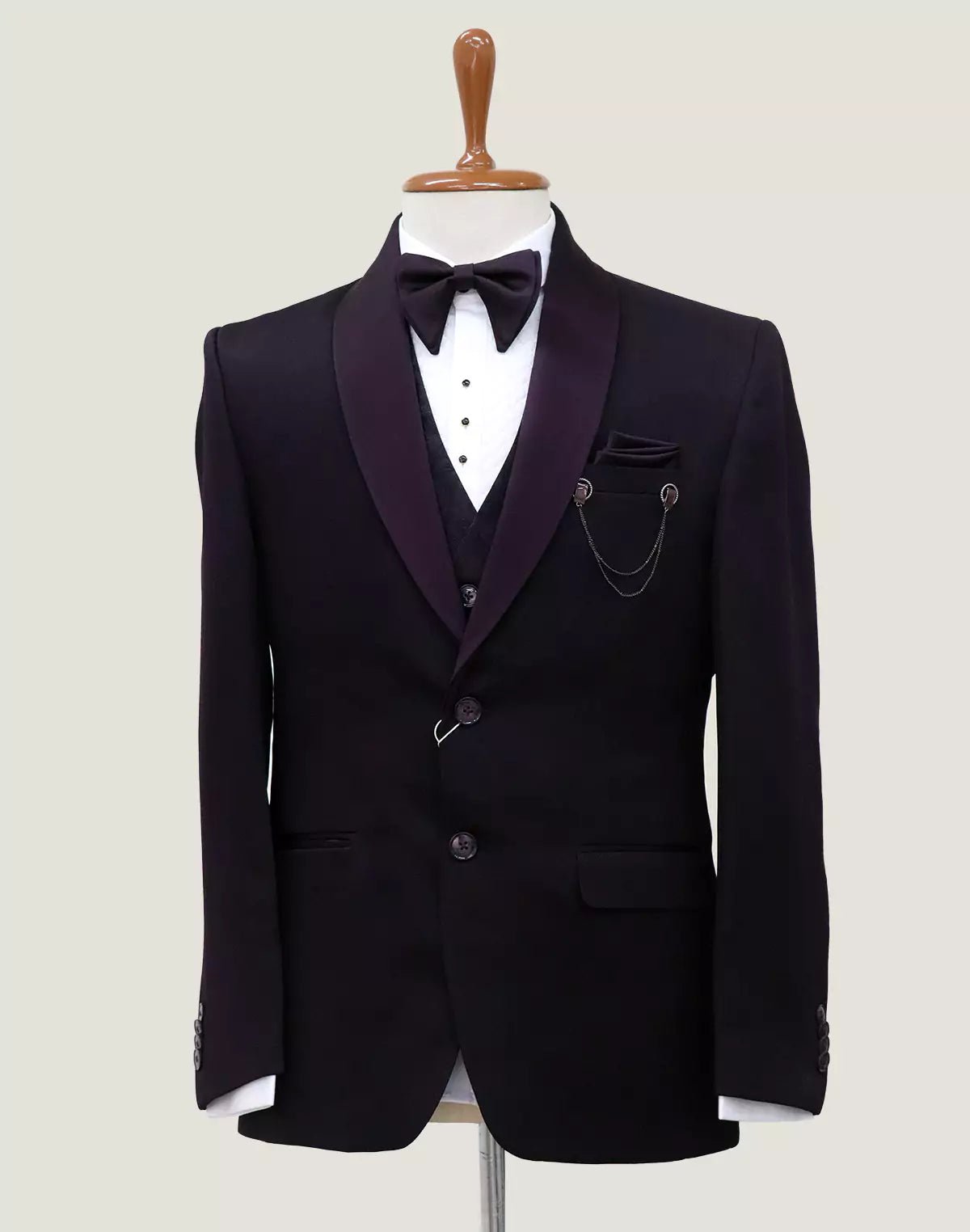 Image of Light Purple Polyester Terylene Tuxido Suit - South India Shopping Mall