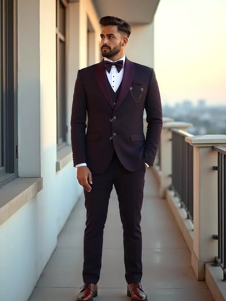 Image of Light Purple Polyester Terylene Tuxido Suit - South India Shopping Mall