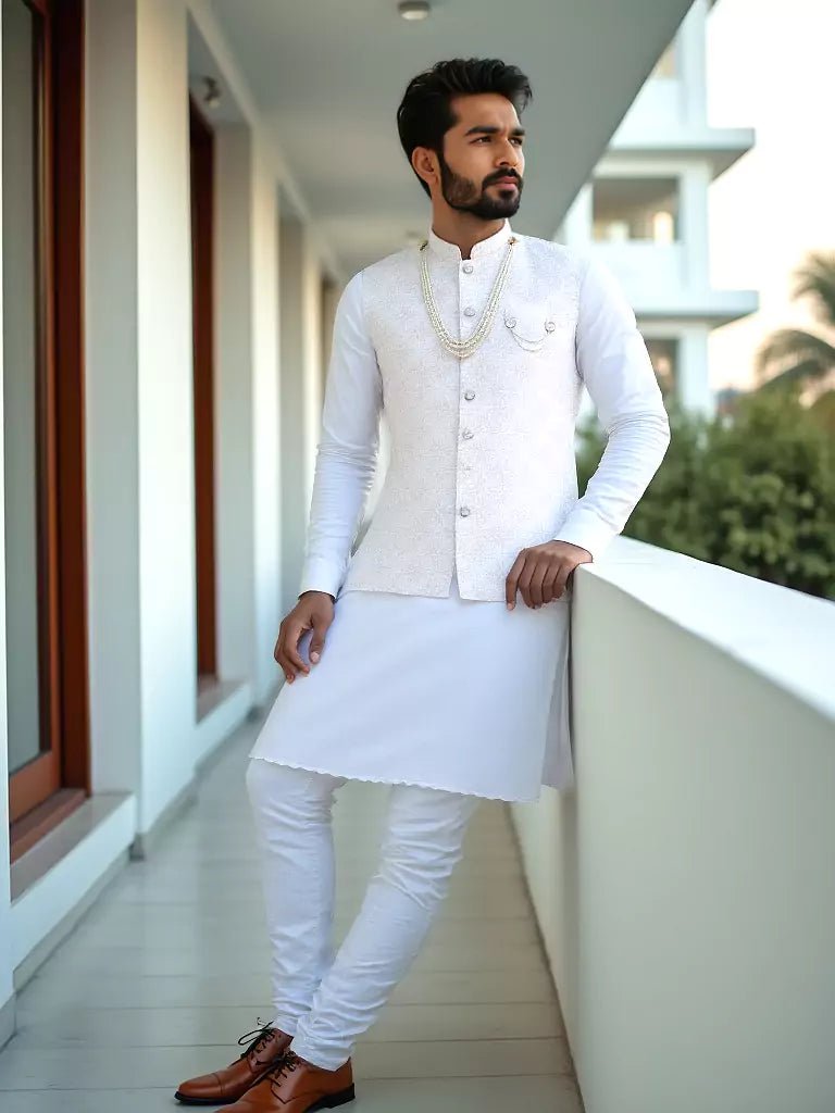 Image of Milky Silk Floral Pattern Heavy Sequence Work Cream Kurta Set - South India Shopping Mall