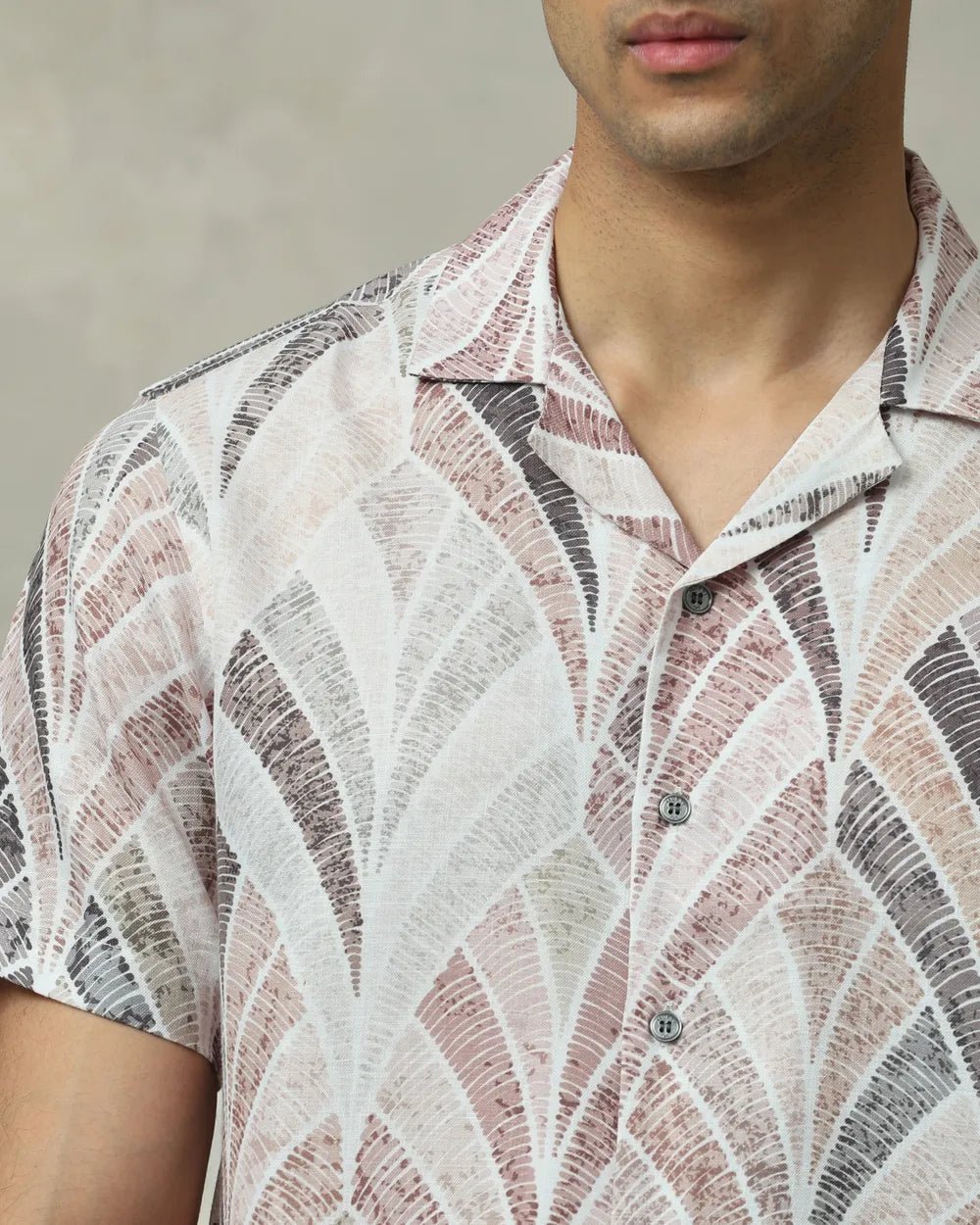 Image of Multi Digital Print Beige Polyester Half Sleeve Casual Men Shirt - South India Shopping Mall