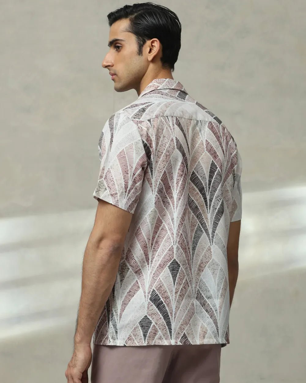 Image of Multi Digital Print Beige Polyester Half Sleeve Casual Men Shirt - South India Shopping Mall