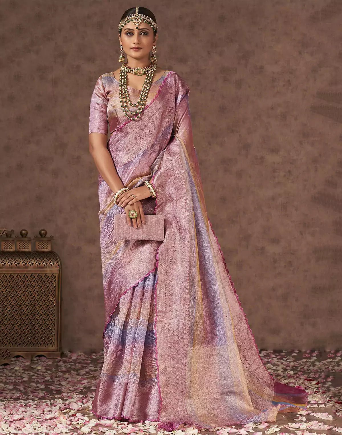 Image of Multi Shaded Organza Party Wear Fancy Saree - South India Shopping Mall