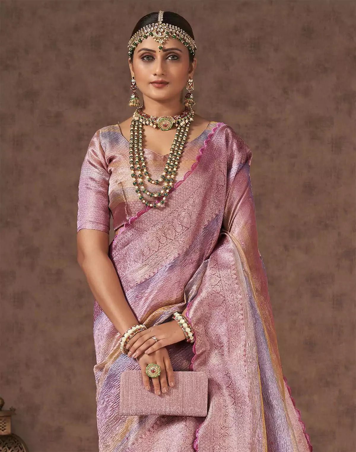 Image of Multi Shaded Organza Party Wear Fancy Saree - South India Shopping Mall