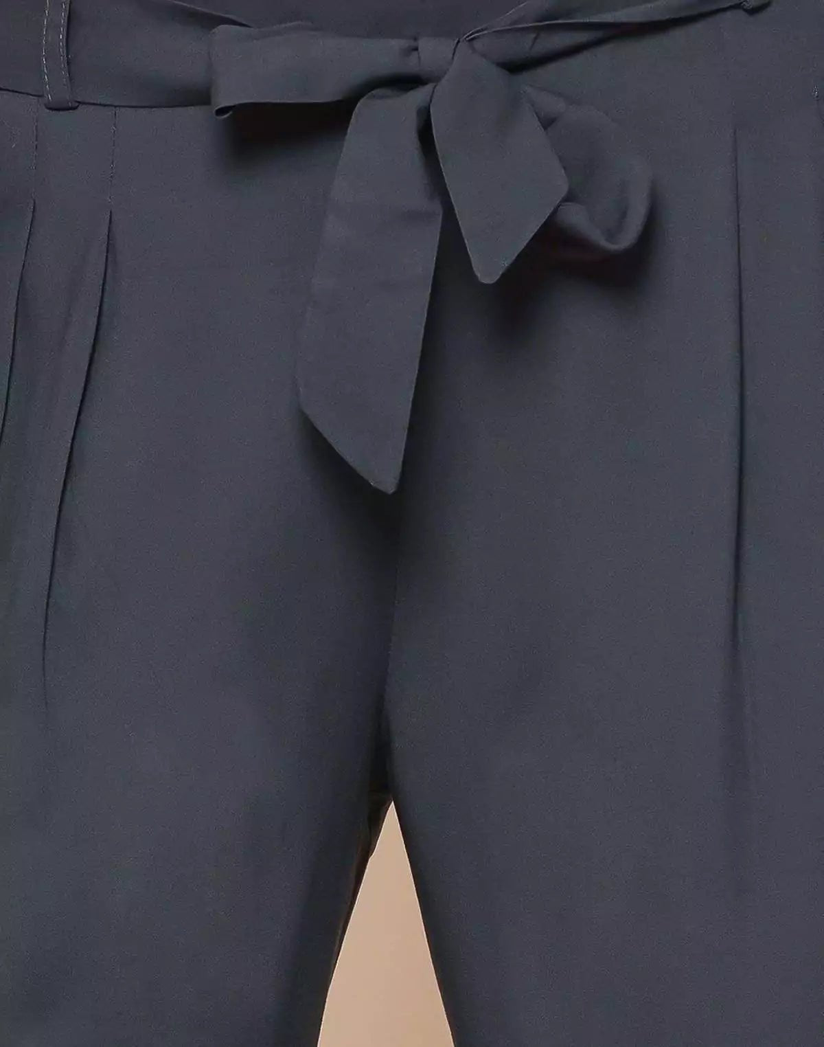 Image of Navy Blue Plain Viscose Rayon Fabric Pant - South India Shopping Mall