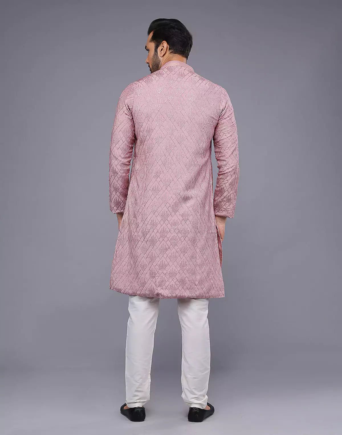 Image of Onion Imperial Patterned Thread Soft Silk Silk Kurta Pajama - South India Shopping Mall