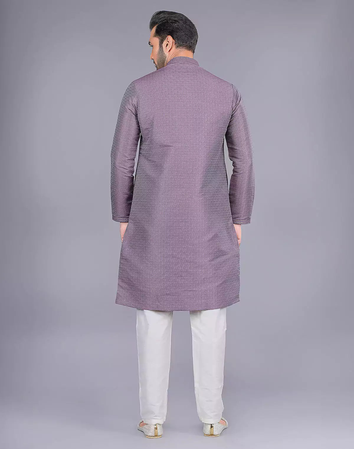 Image of Onion Self Design Soft Silk Stones work Kurta Pyjama Set - South India Shopping Mall