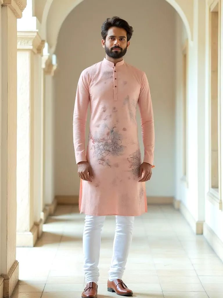 Image of Pink Digital Print Cotton Trending Designer Kurta - South India Shopping Mall