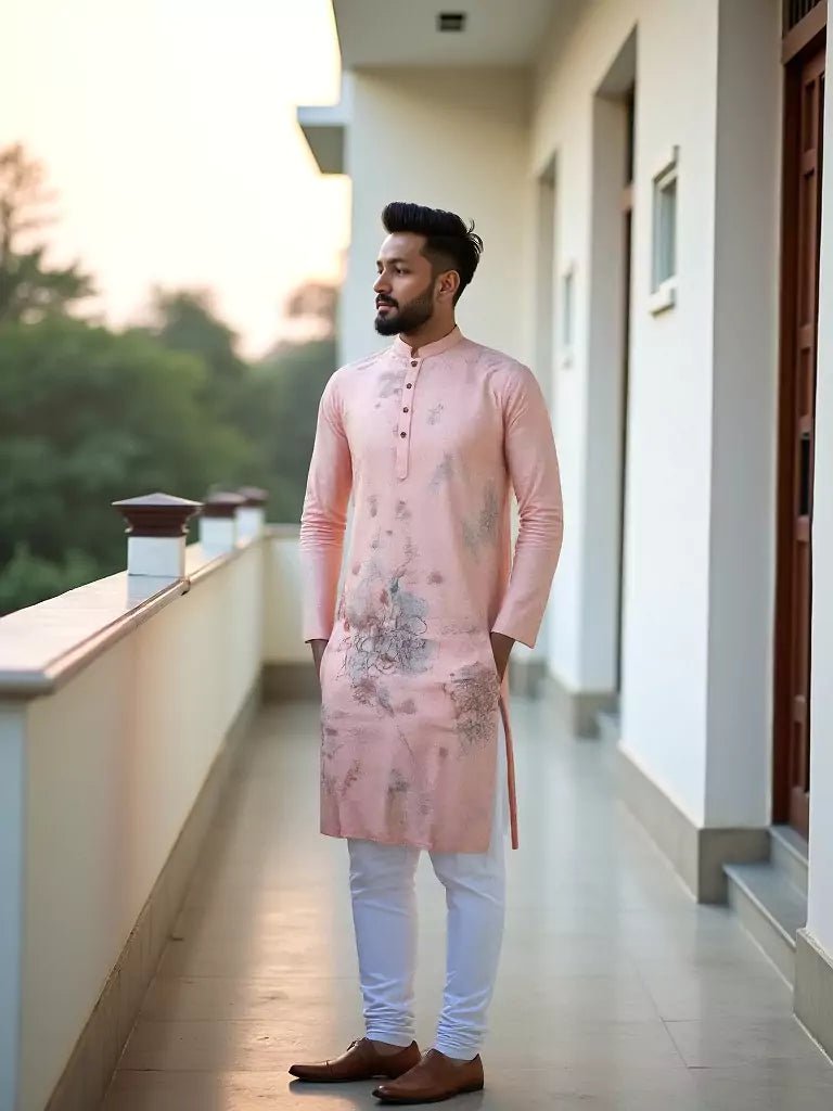 Image of Pink Digital Print Cotton Trending Designer Kurta - South India Shopping Mall