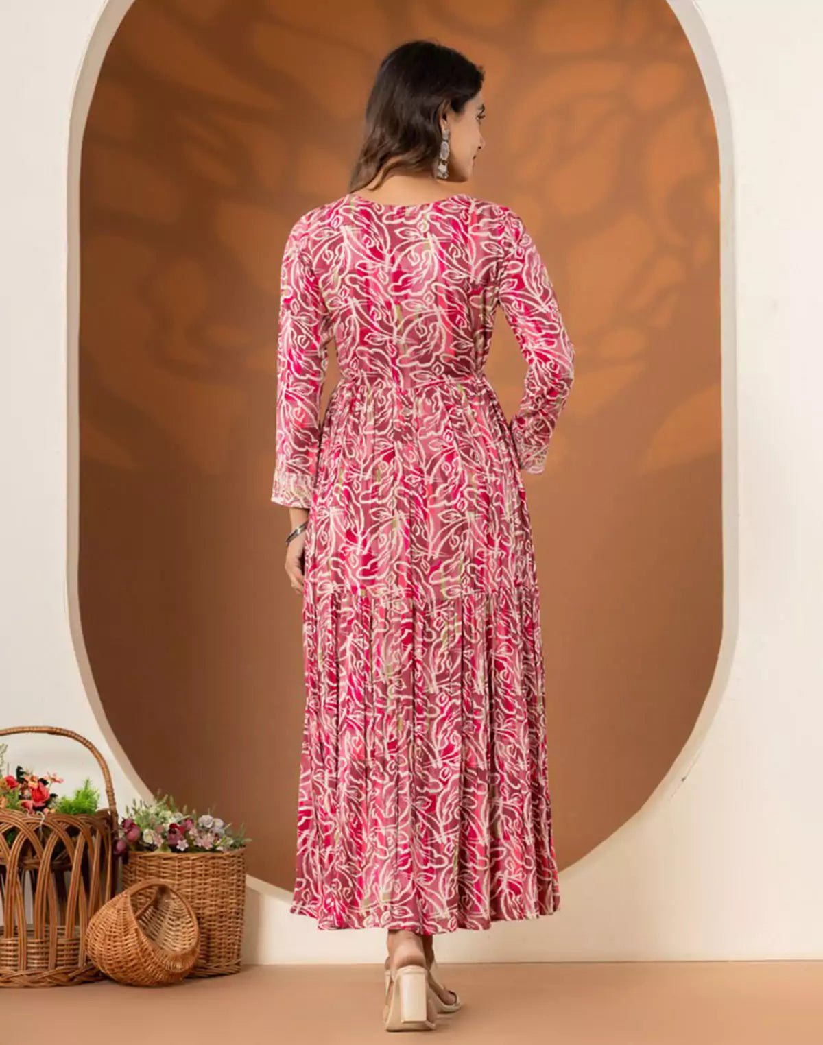 Image of Pink Rayon Party Wear Trendy Kurti - South India Shopping Mall