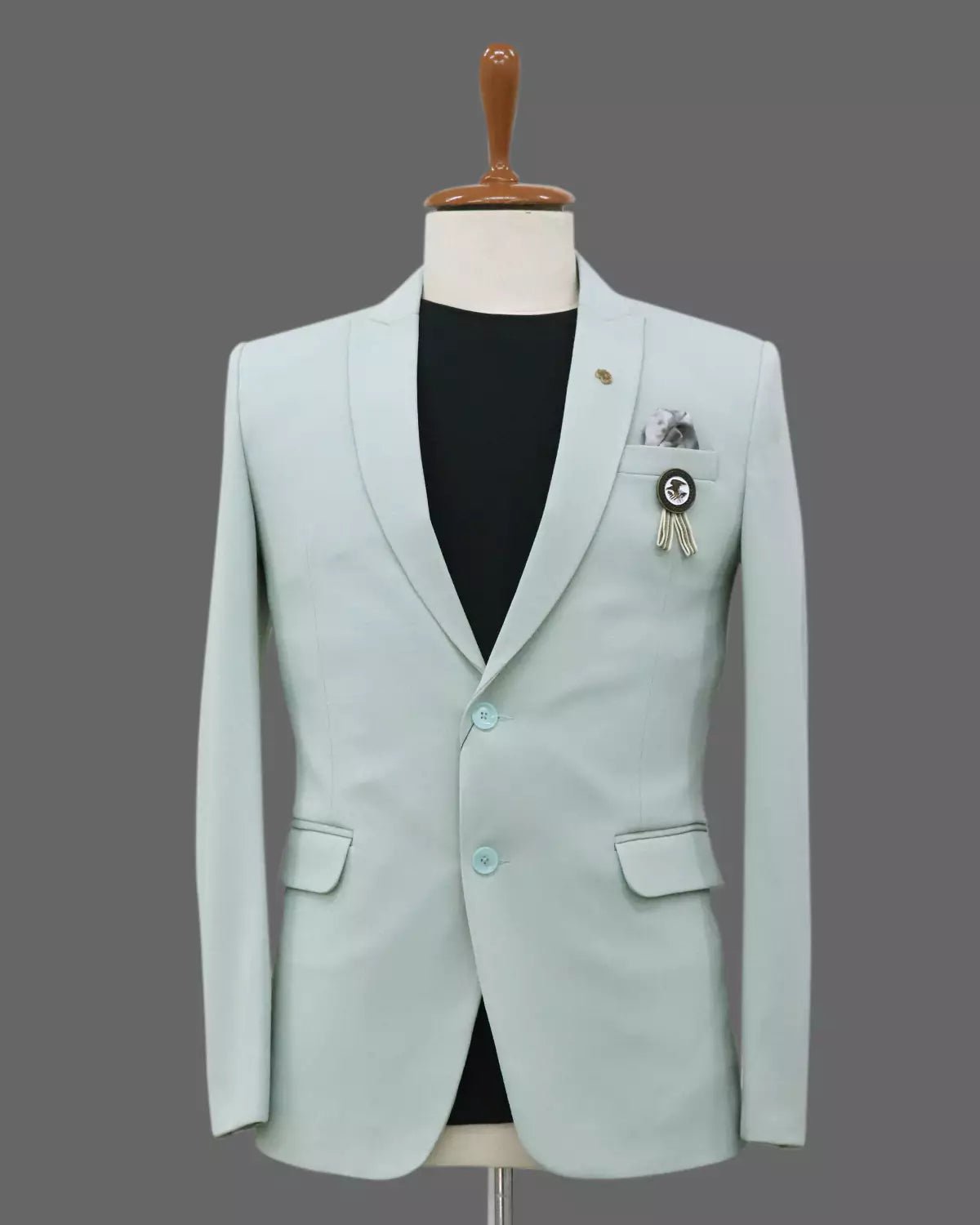 Image of Pista Colour Solid Georgette Polyester Lycra Blazer - South India Shopping Mall