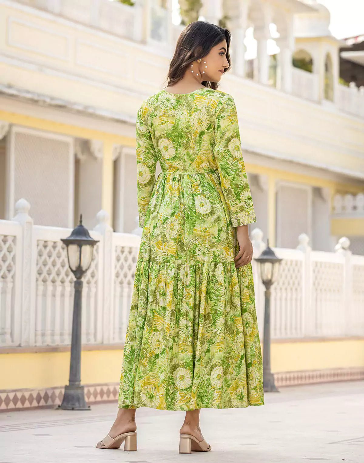 Image of Pista Green Yoke Design Rayon Kurti - South India Shopping Mall
