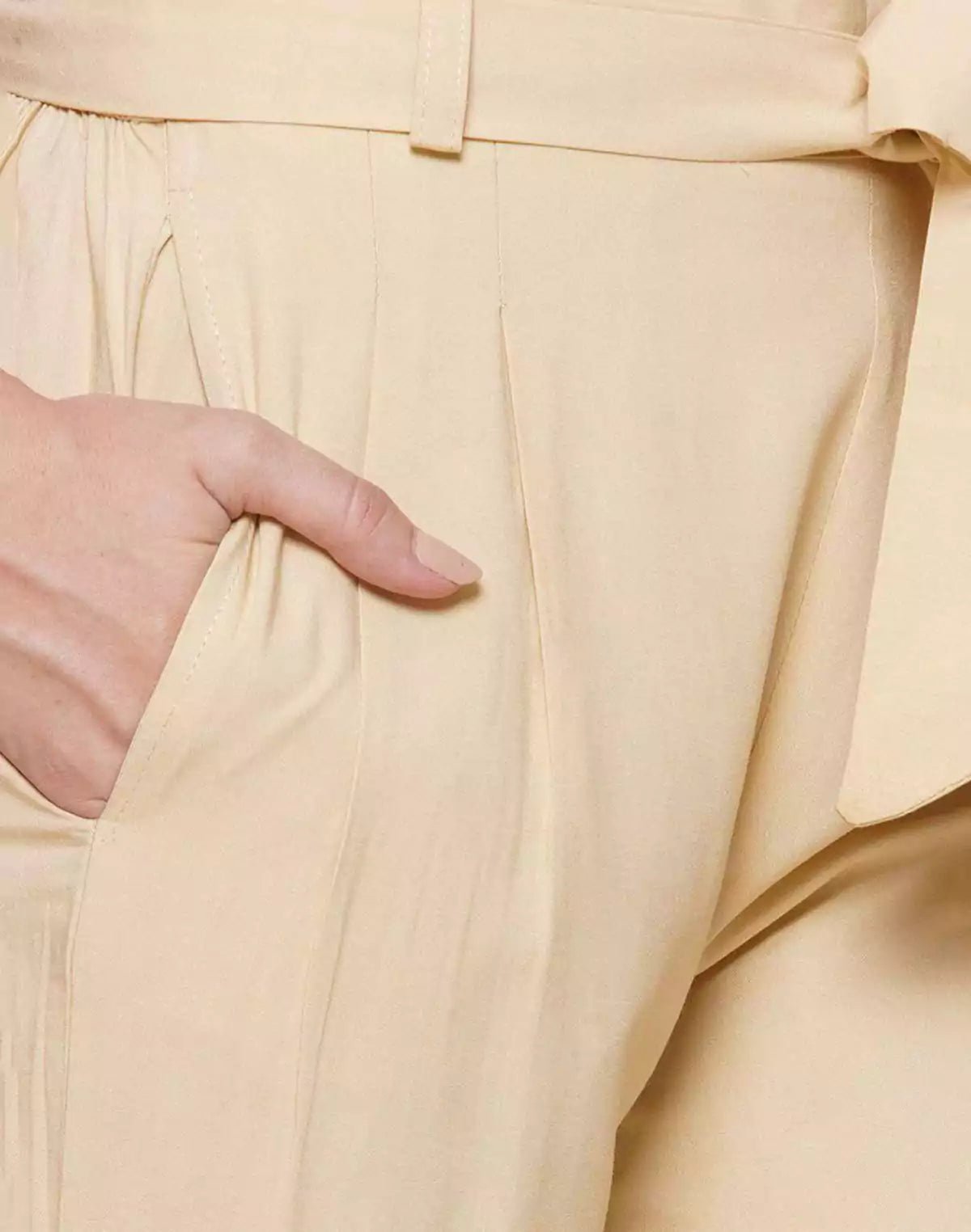 Image of Plain Viscose Rayon Cream Pant - South India Shopping Mall