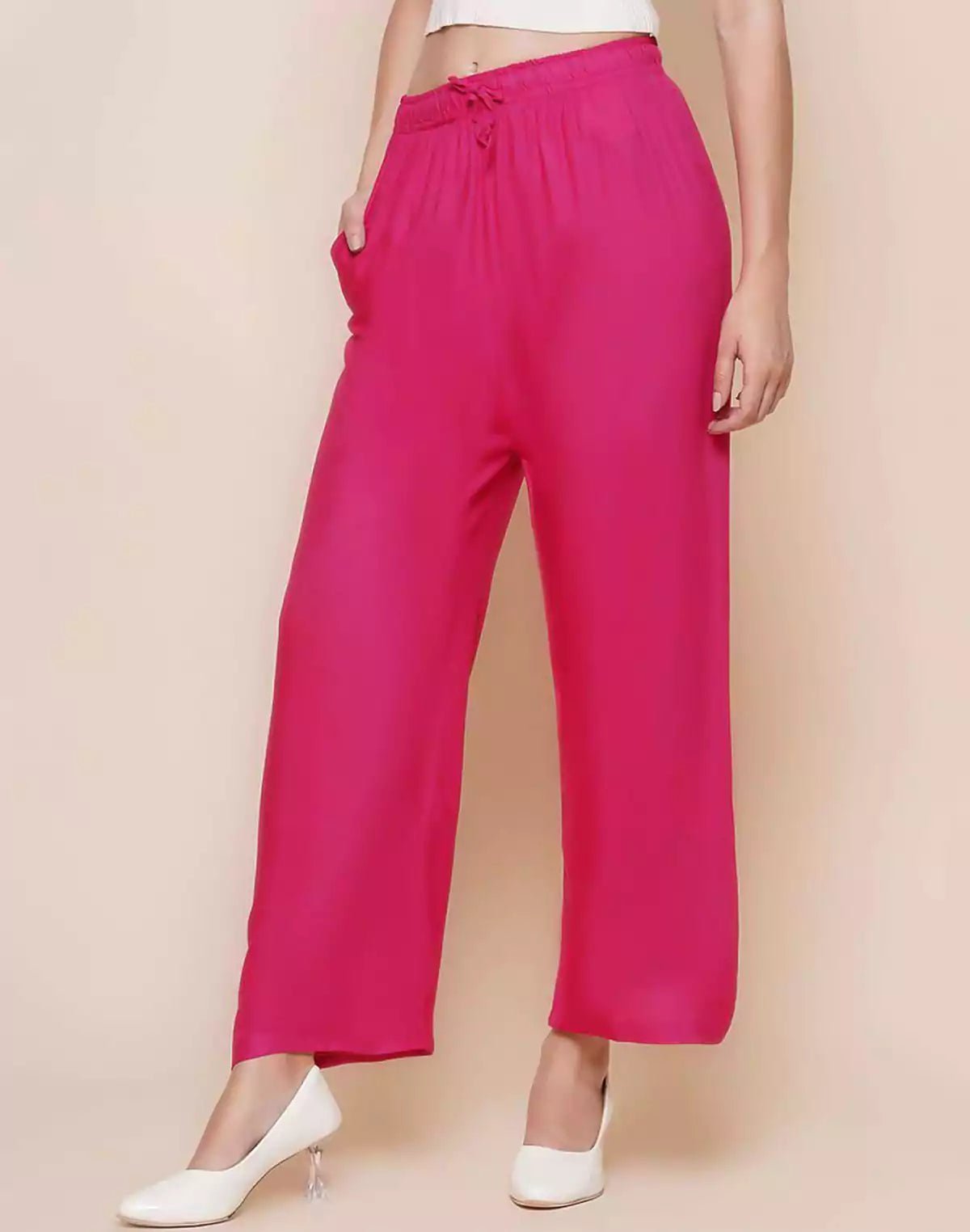 Image of Plain Viscose Rayon Plazzo Pant - South India Shopping Mall