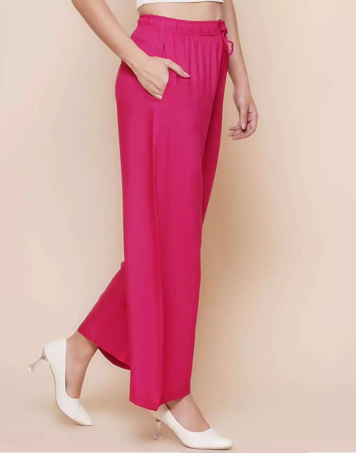 Image of Plain Viscose Rayon Plazzo Pant - South India Shopping Mall
