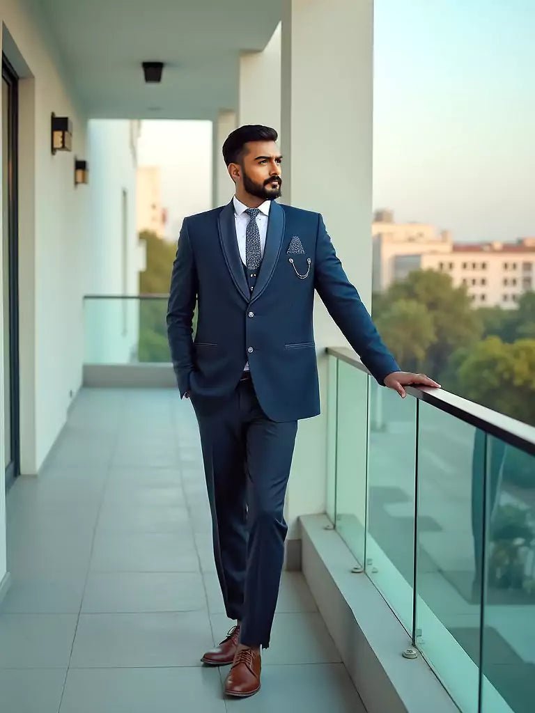 Polyester Terylene Solid Rama 5 Pc Designer Suit - South India Shopping Mall