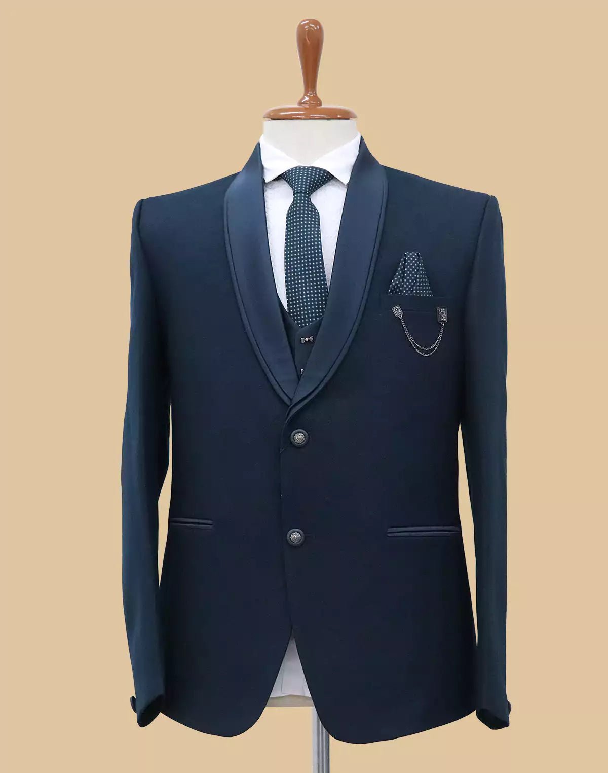 Polyester Terylene Solid Rama 5 Pc Designer Suit - South India Shopping Mall