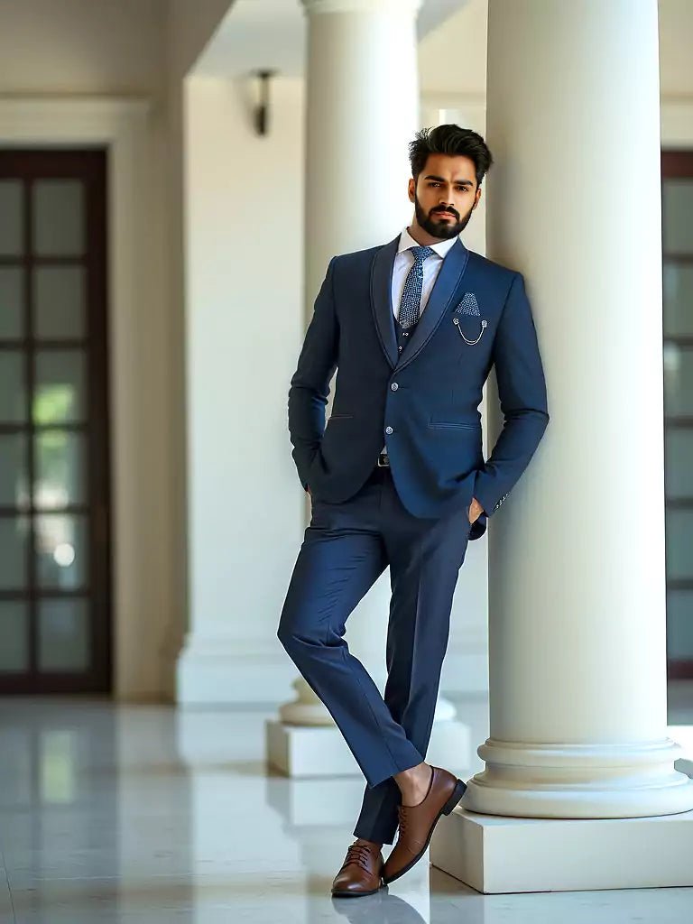 Polyester Terylene Solid Rama 5 Pc Designer Suit - South India Shopping Mall