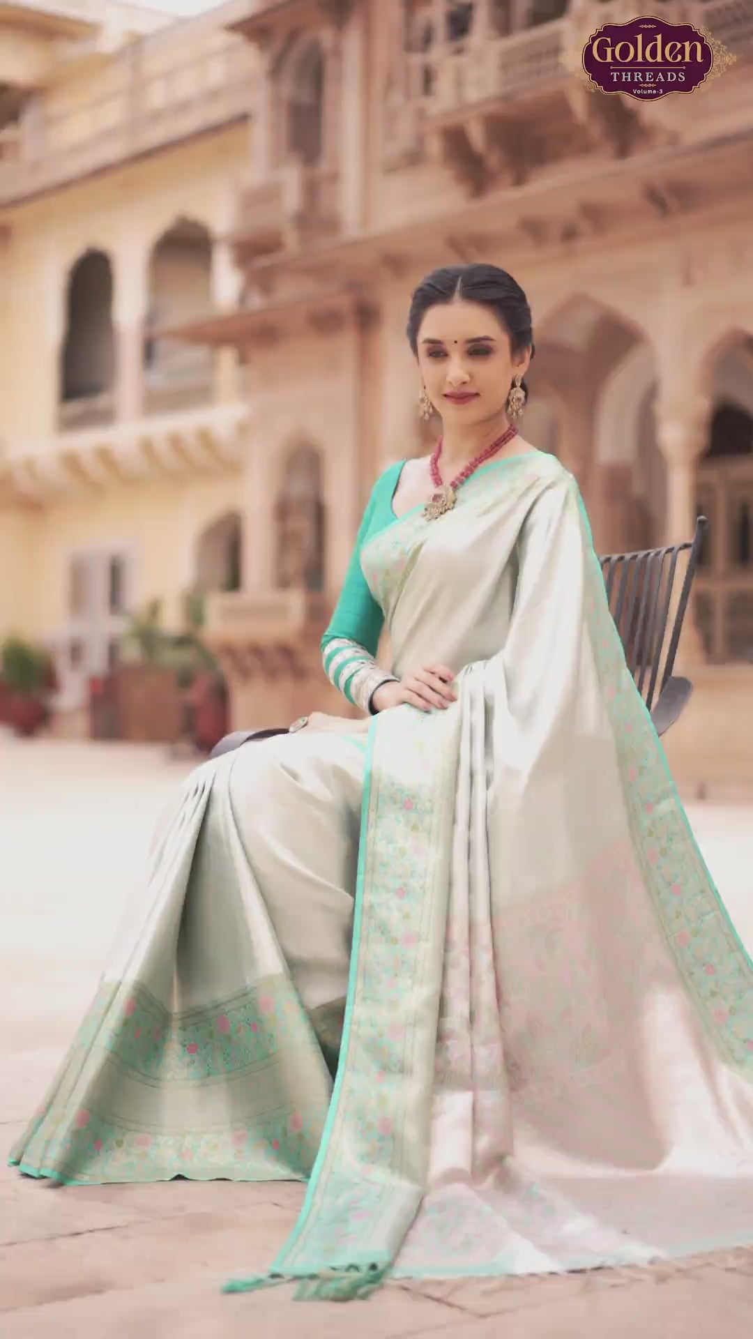 Image of Sea Green Self Design Kanchipuram Pure Silk Saree