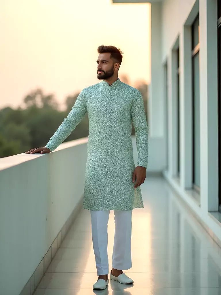 Image of Radiant Cream Floral Print Cotton Blended Kurta - South India Shopping Mall
