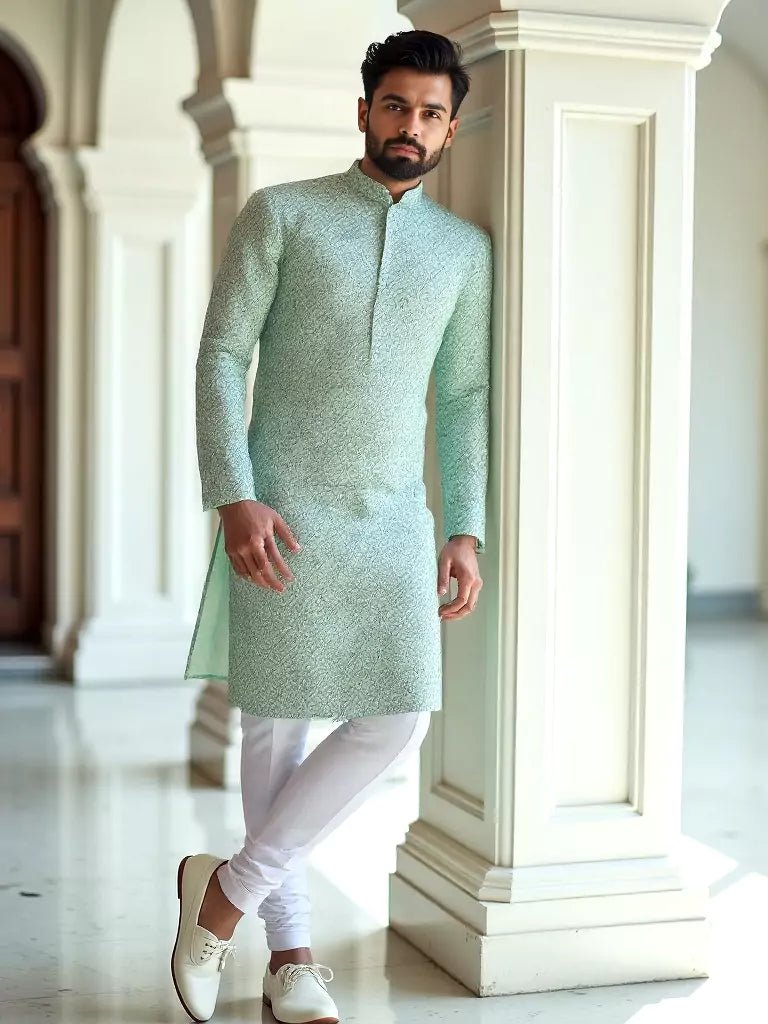 Image of Radiant Cream Floral Print Cotton Blended Kurta - South India Shopping Mall