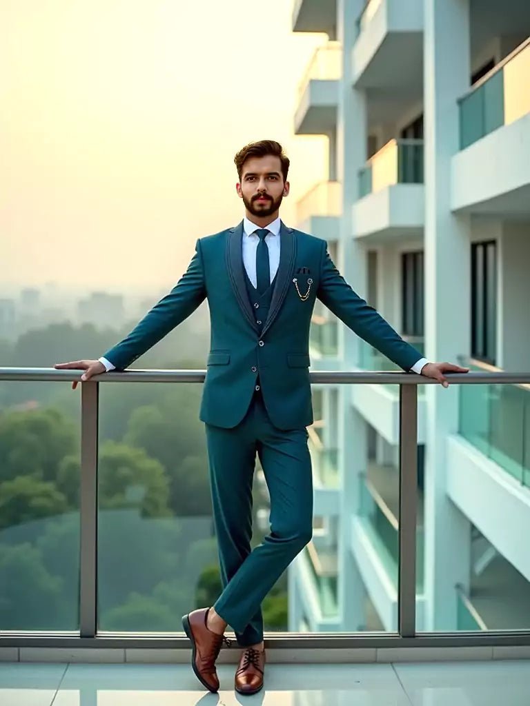 Image of Rama Coloured Polyester Terry Cotto 5 Pc Designer Suit - South India Shopping Mall