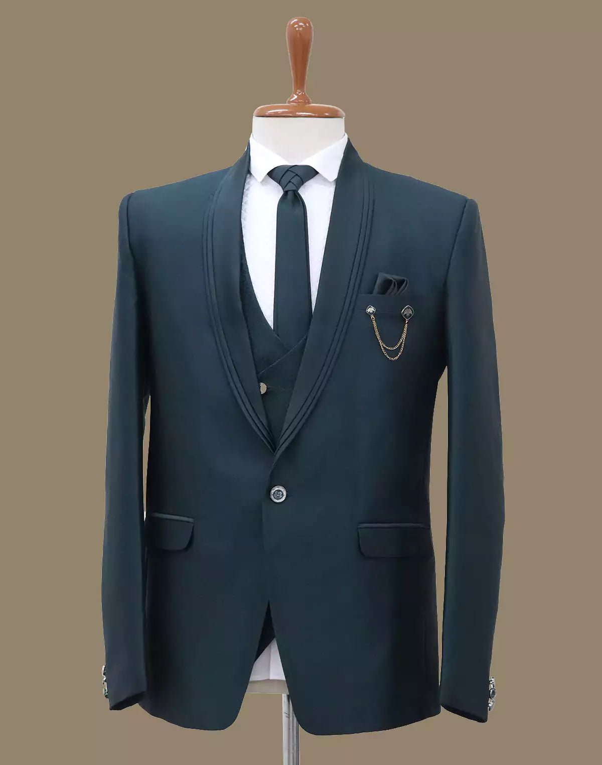 Image of Rama Coloured Polyester Terry Cotto 5 Pc Designer Suit - South India Shopping Mall