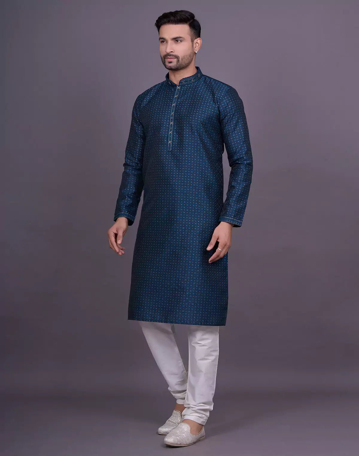 Image of Rama Self Brocade Weaving Jacquard Kurta Pyjama - South India Shopping Mall