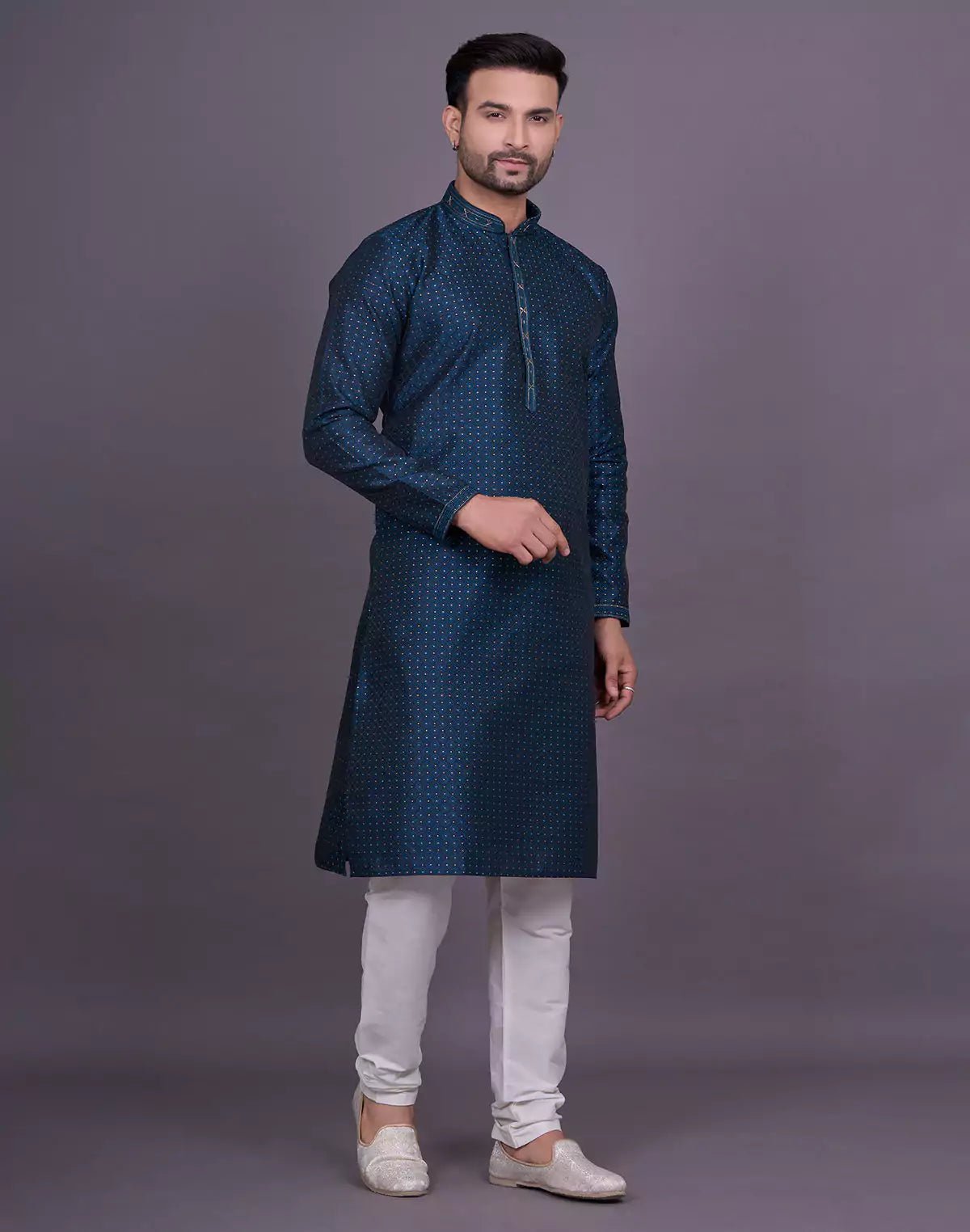 Image of Rama Self Brocade Weaving Jacquard Kurta Pyjama - South India Shopping Mall