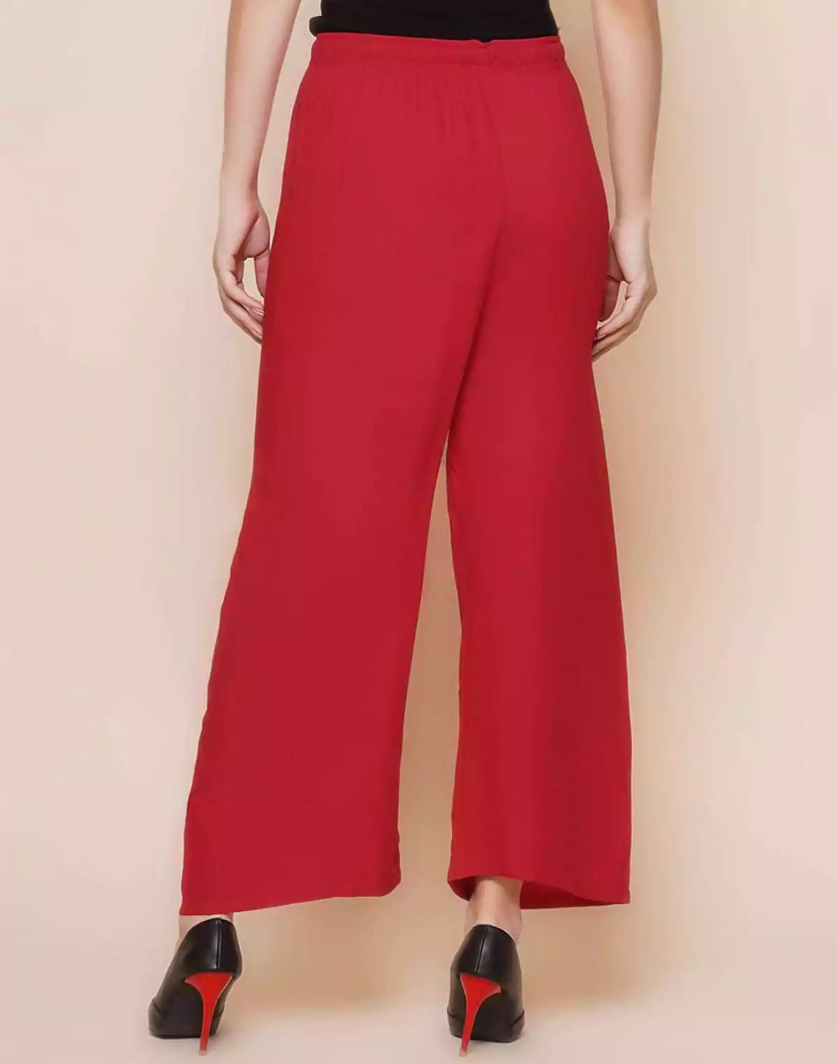 Image of Red Coloured Viscose Rayon Plazzo Pant - South India Shopping Mall