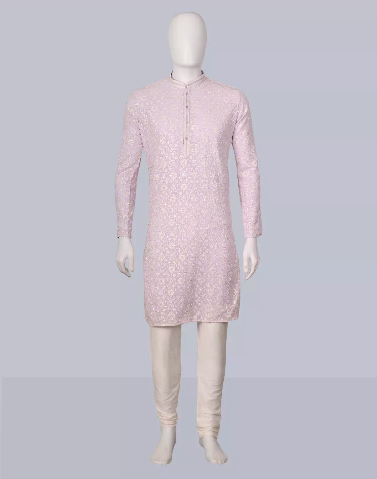 Image of Royal Purple Chikankari work Georgette Kurta Set - South India Shopping Mall