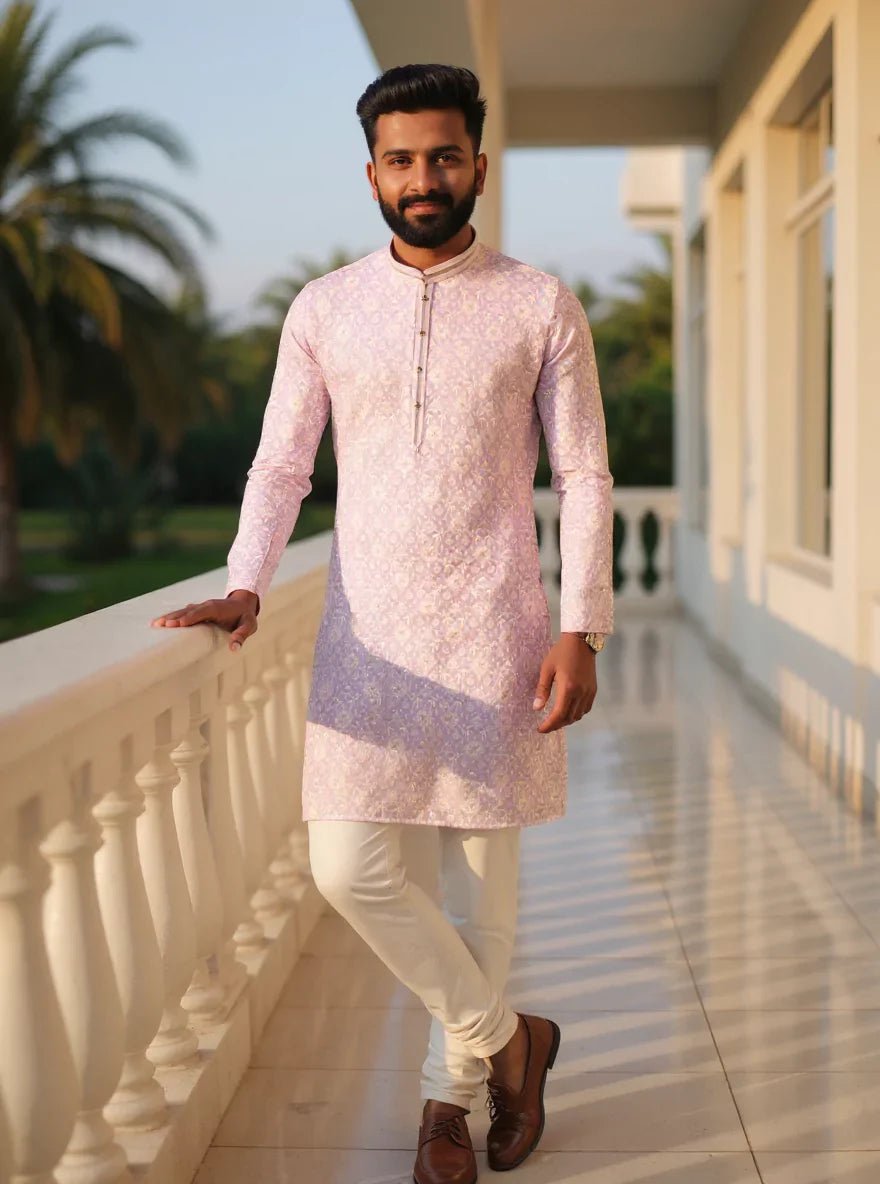 Image of Royal Purple Chikankari work Georgette Kurta Set - South India Shopping Mall