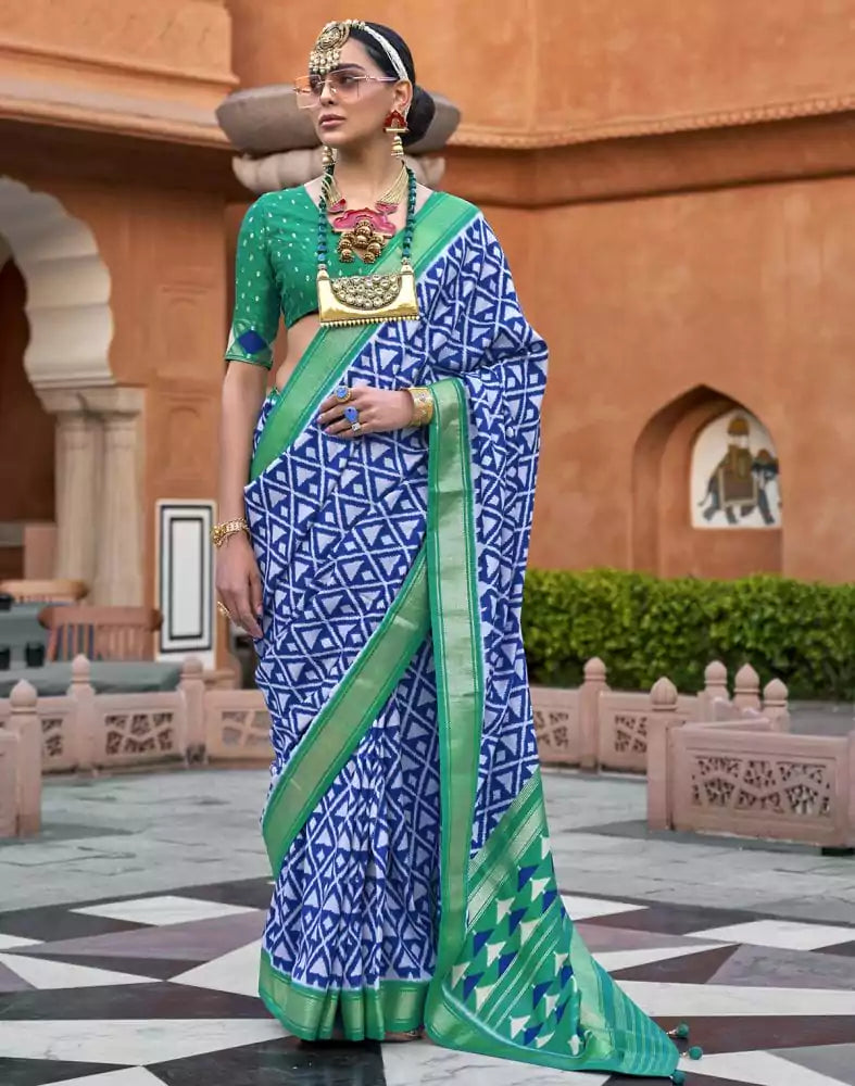 Image of Admirable Blue Soft Dola Silk Saree