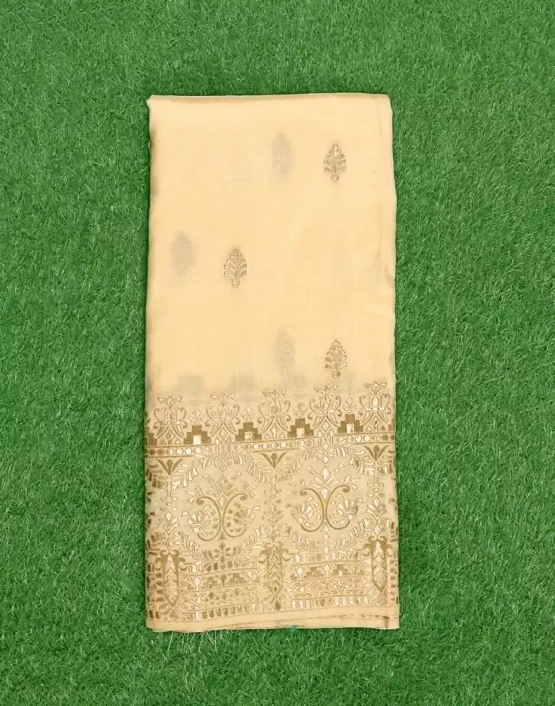 Image of Cream Butta Banaras Fancy Saree