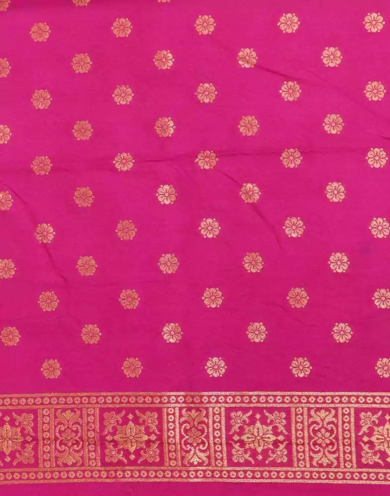 Image of Mehendi Green Floral Raw Silk Weave Saree