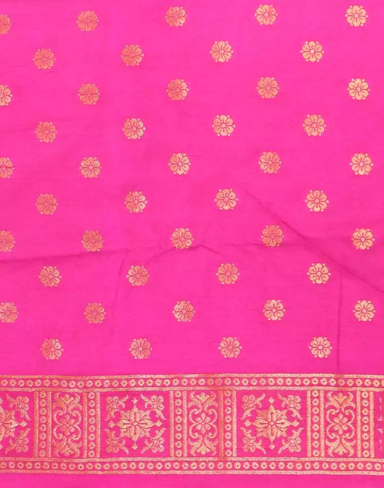 Image of Cream Coloured Floral Raw Silk Saree