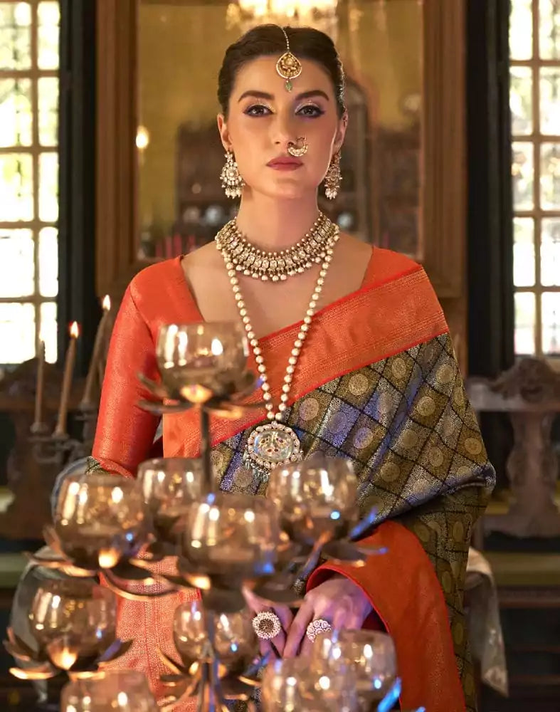 Image of Entrancing Soft Silk Black Coloured Saree