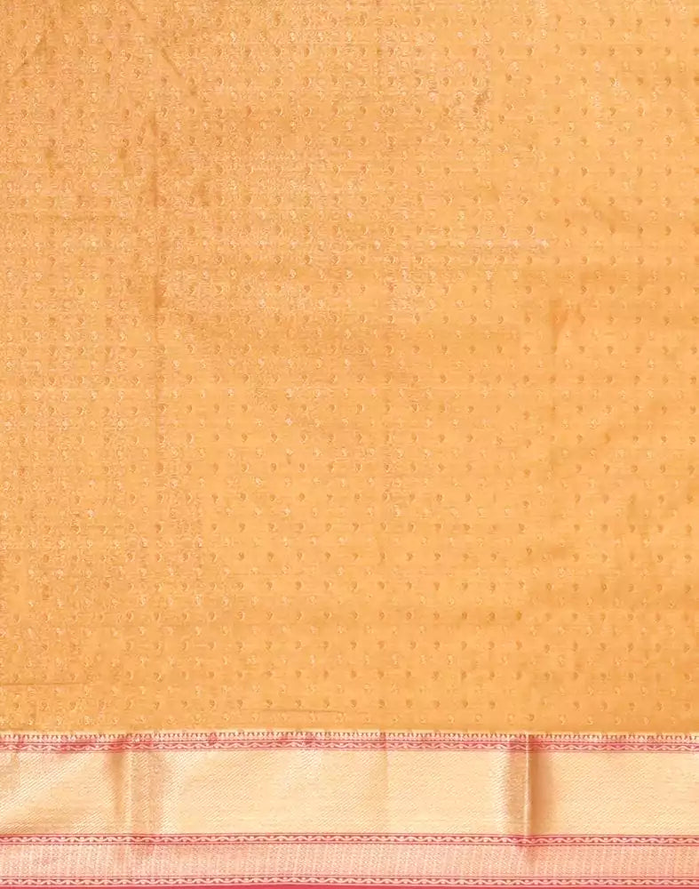 Image of Light Yellow Kantha Embroidered work Semi Silk Saree