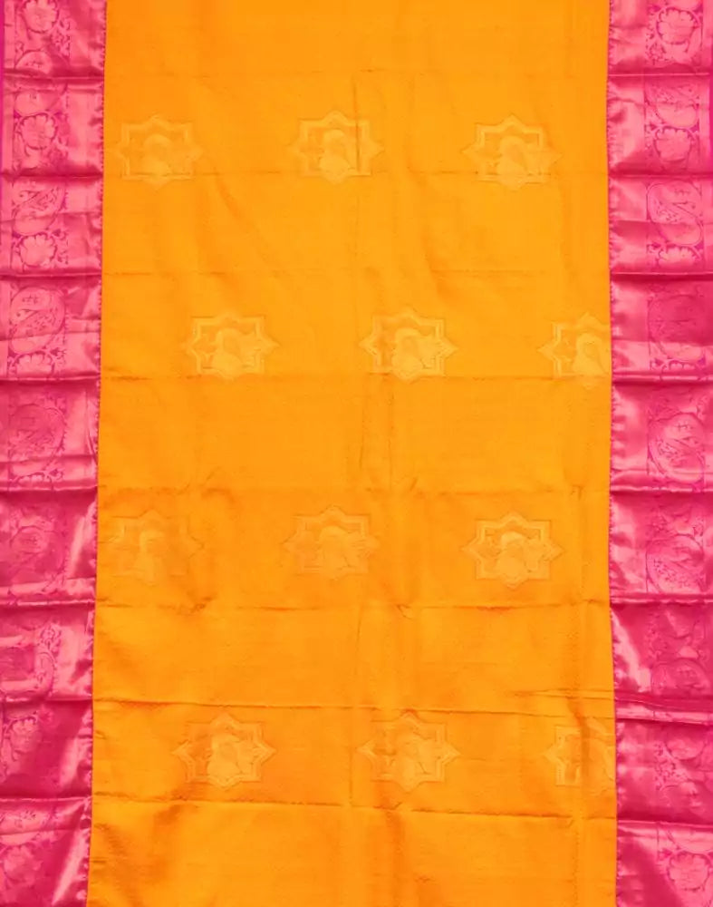 Image of Mustard Novelty Pattern Silk Saree