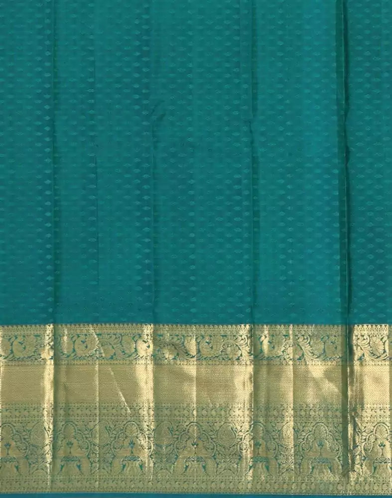 Image of Coral Floral Silver Zari Kanchi Pattu Saree