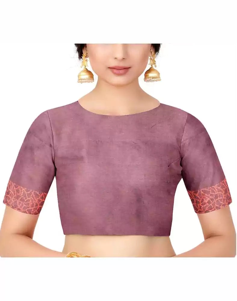 Image of Light Pink Floral Butta Banaras Fancy Saree