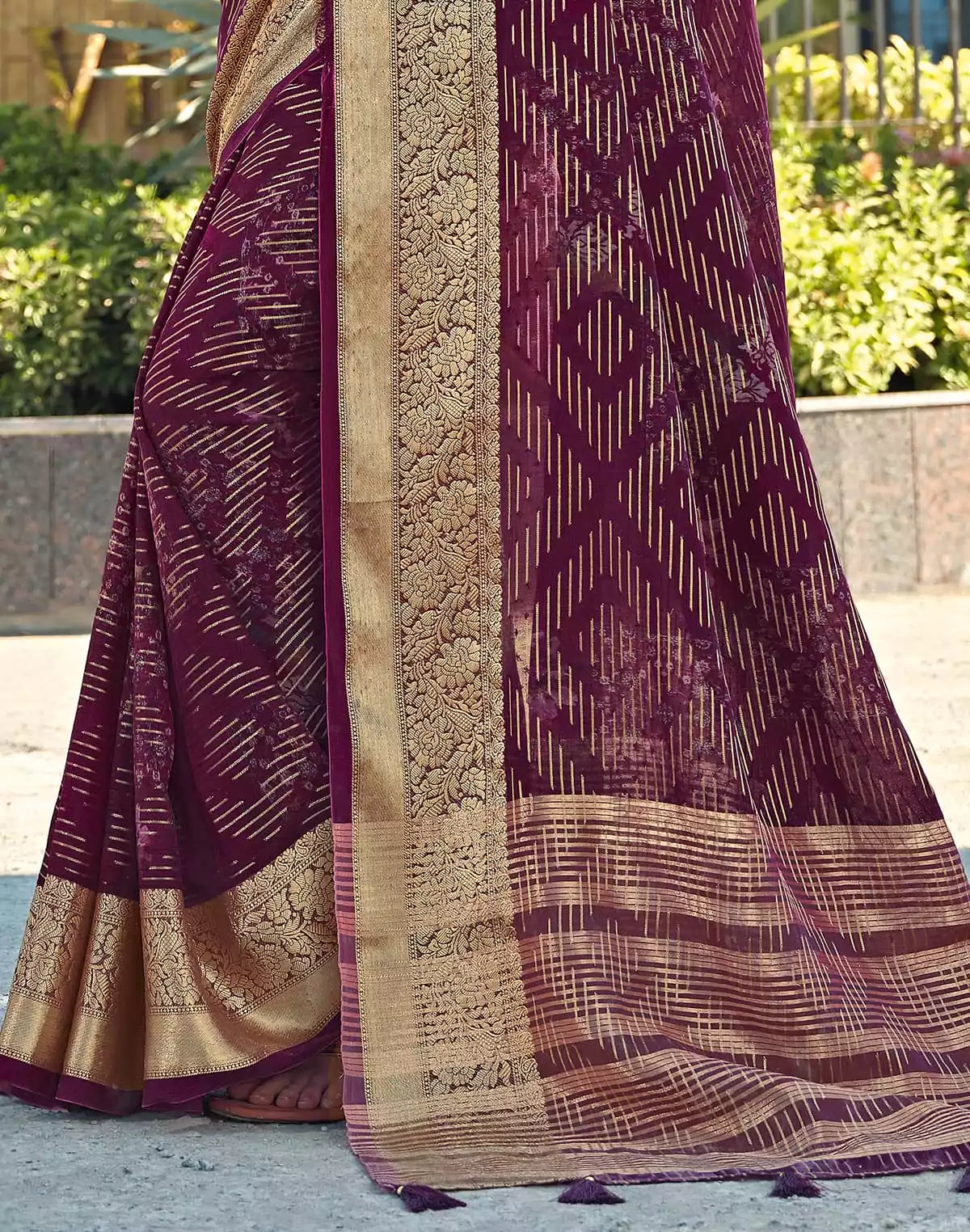 Image of Fancy Dola Silk Maroon Coloured Saree