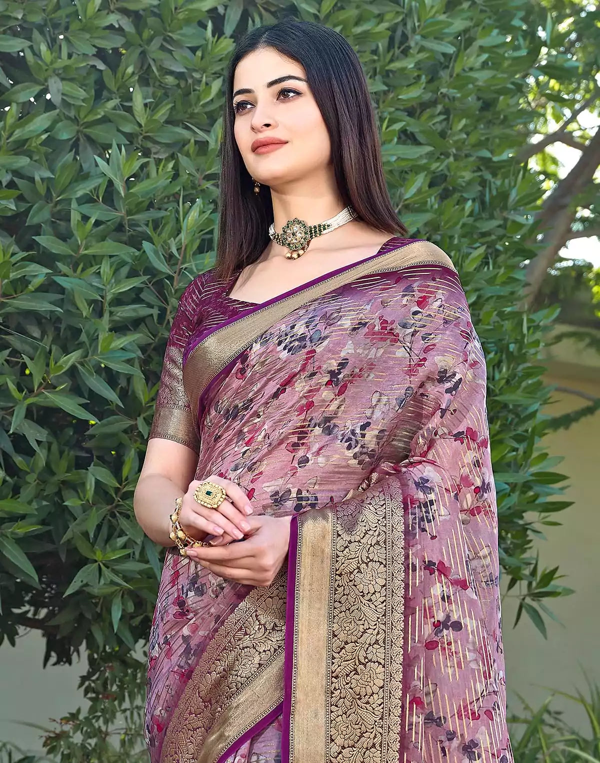 Image of Traditional Dola Silk Party Wear Saree