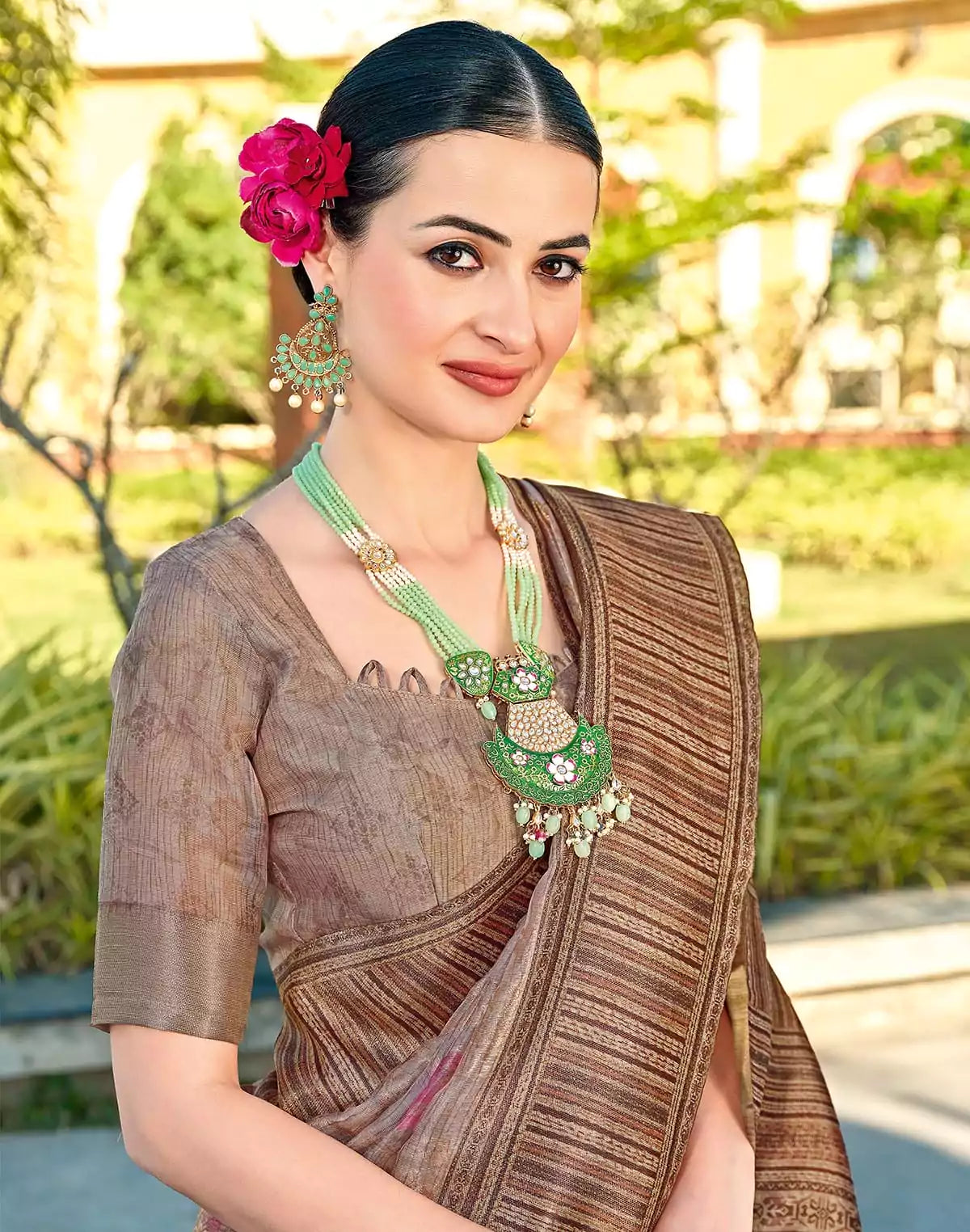 Image of Beautiful Tissue Fabric Fancy Saree