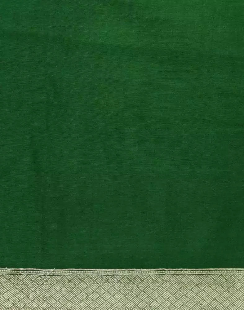 Image of Green Weave Semi Georgette Saree