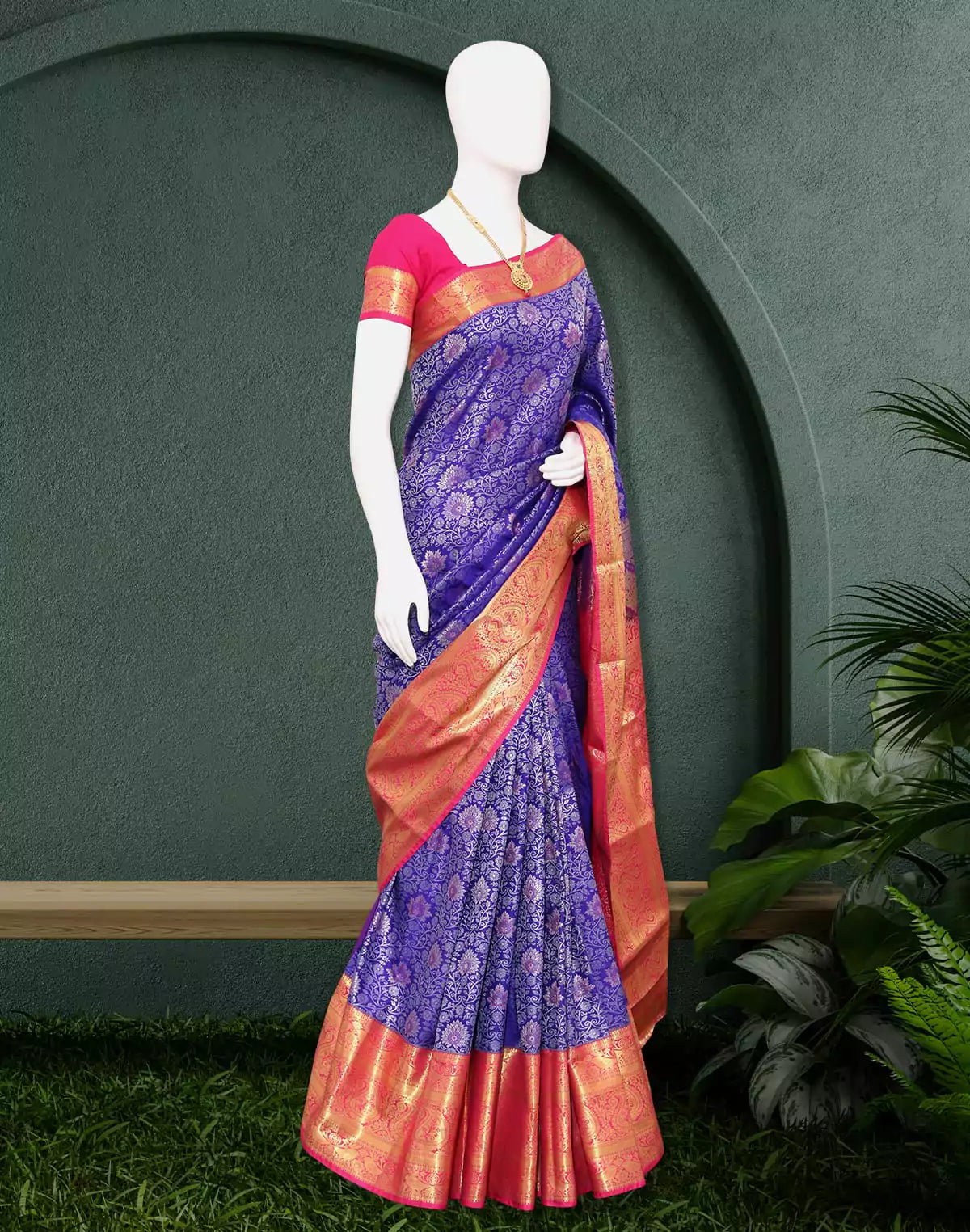 Image of Exclusive Royal Blue Kanchi Pattu Saree