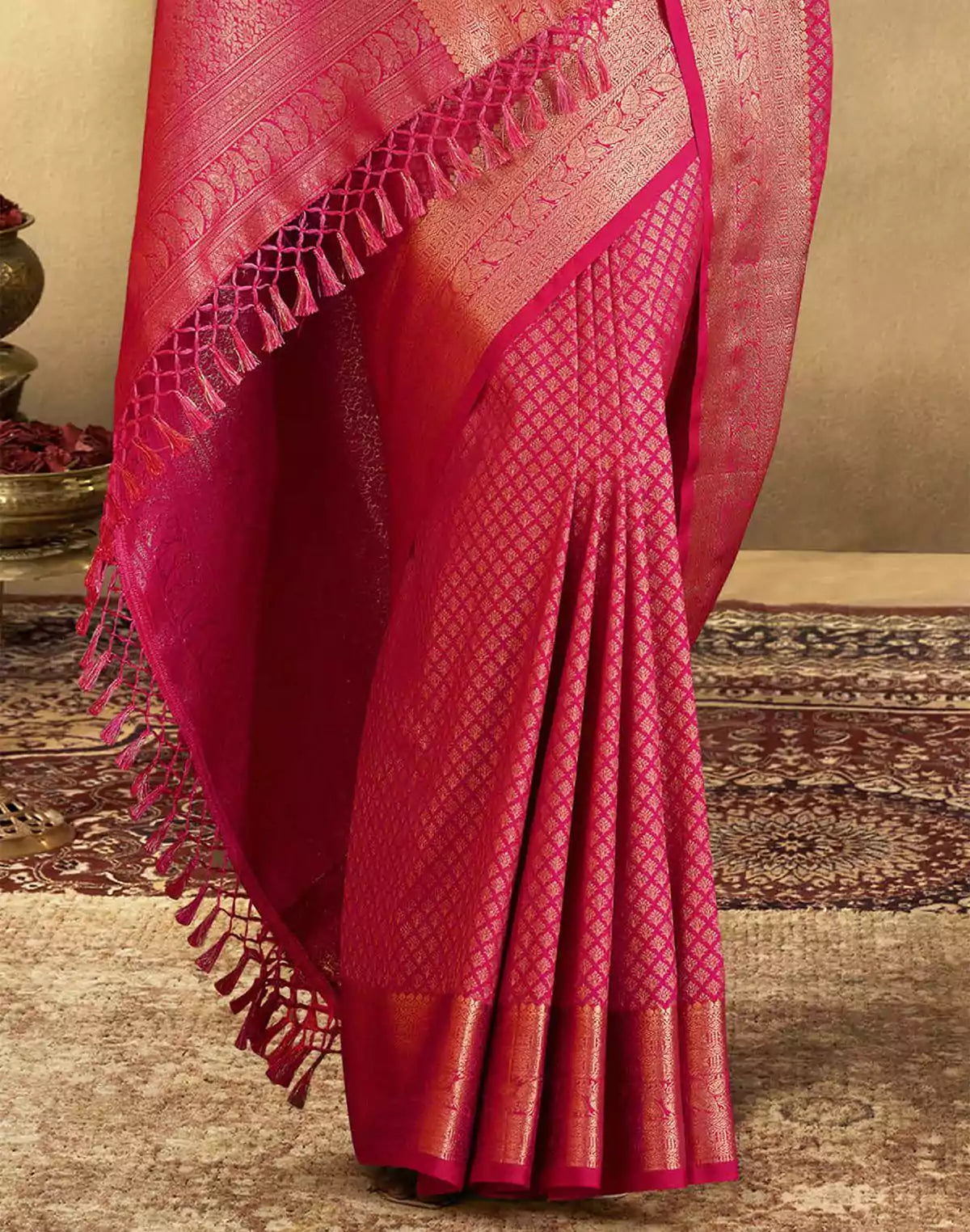 Image of Beautiful Brocade design Soft Banaras Saree