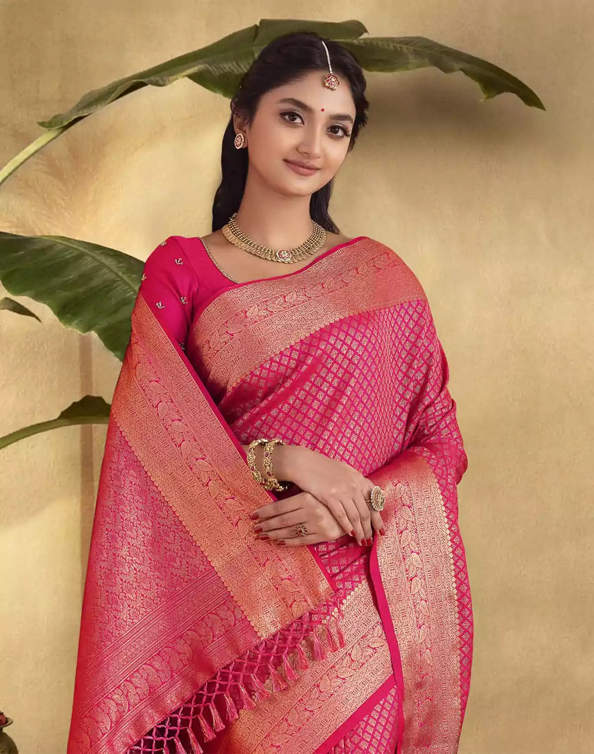 Image of Beautiful Brocade design Soft Banaras Saree