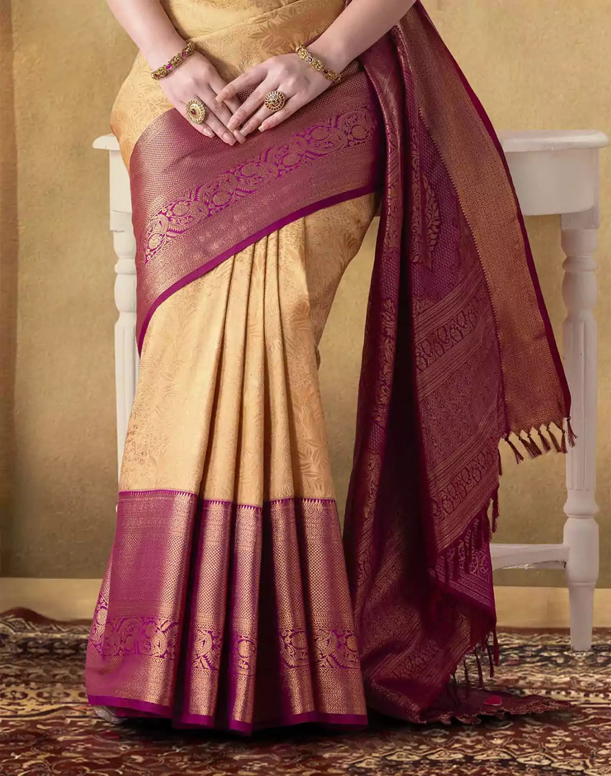 Image of Exclusive Gold Soft Banaras Fancy Saree