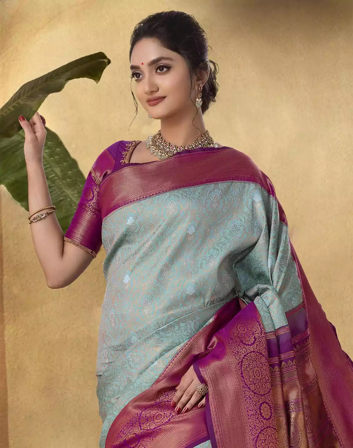 Image of Elegant Sea Green Soft Banaras Silk Saree