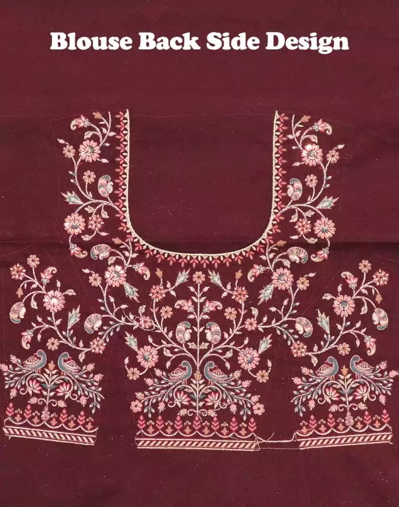 Image of Dark Grey Paisley Banaras Jute Saree